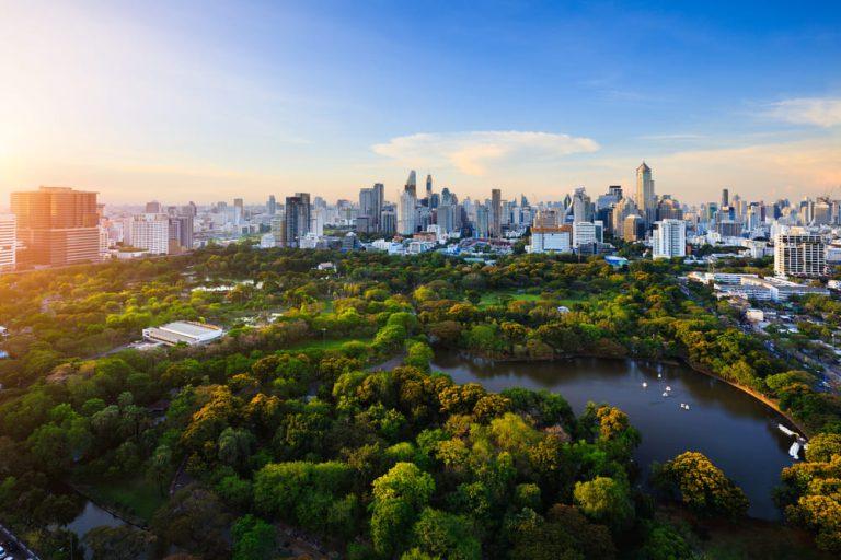 Lumpini Park, an open green space in the Sathorn district.