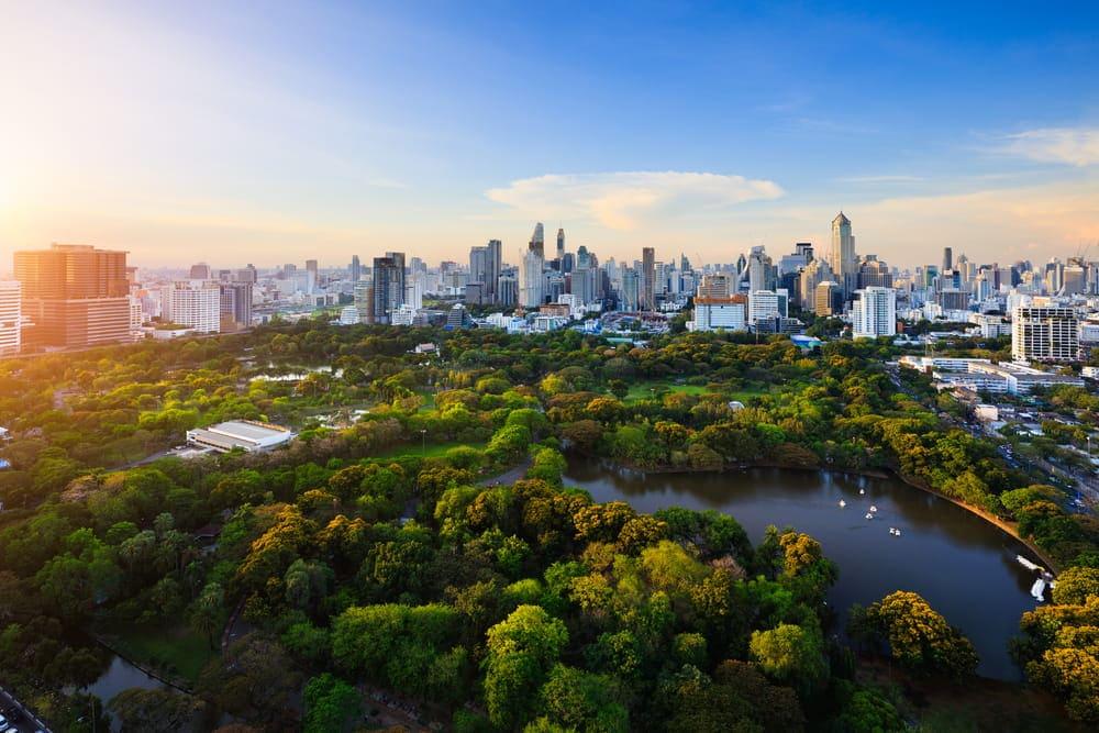 Lumpini Park, an open green space in the Sathorn district.
