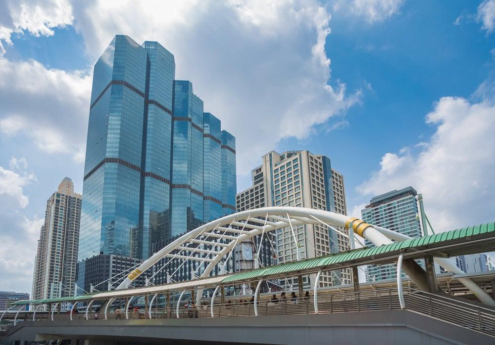 Outdoor shot of Sathorn, a major central business district in Bangkok.
